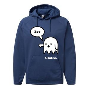 Funny Gluten Free Clothing Halloween Ghost Boo I Hate Gluten Gift Performance Fleece Hoodie