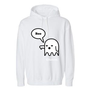 Funny Gluten Free Clothing Halloween Ghost Boo I Hate Gluten Gift Garment-Dyed Fleece Hoodie