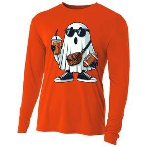 Funny Ghost Football Boo Coffee Halloween Gift Cooling Performance Long Sleeve Crew