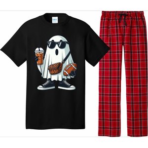 Funny Ghost Football Boo Coffee Halloween Gift Pajama Set