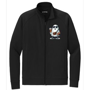 Funny Ghost Football Boo Coffee Halloween Gift Stretch Full-Zip Cadet Jacket