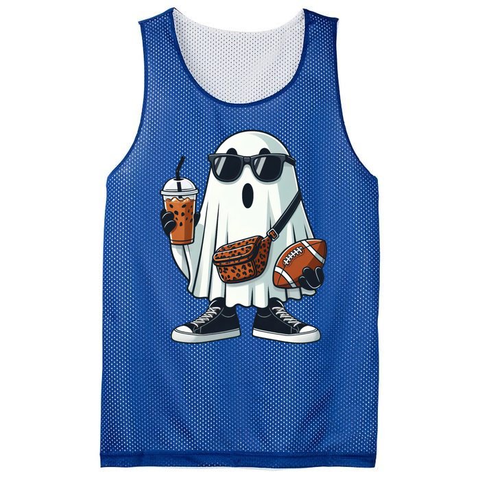 Funny Ghost Football Boo Coffee Halloween Gift Mesh Reversible Basketball Jersey Tank