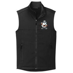 Funny Ghost Football Boo Coffee Halloween Gift Collective Smooth Fleece Vest