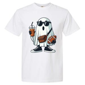 Funny Ghost Football Boo Coffee Halloween Gift Garment-Dyed Heavyweight T-Shirt