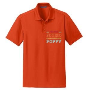 Funny Grandpa For Father Day Retired Poppy Gifts Dry Zone Grid Polo