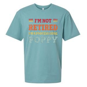 Funny Grandpa For Father Day Retired Poppy Gifts Sueded Cloud Jersey T-Shirt