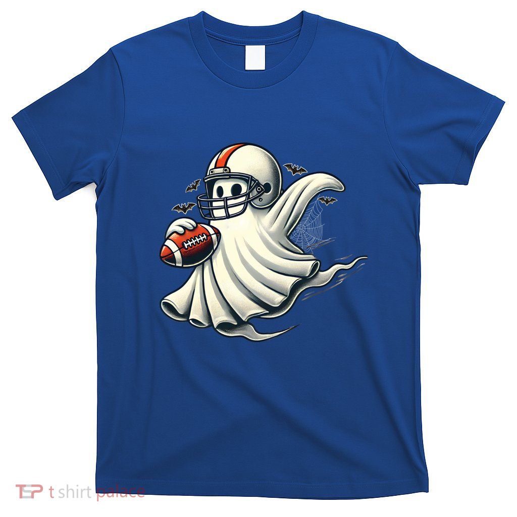 Funny Ghost Football Lovers Halloween Costume Funny Gift T-Shirt