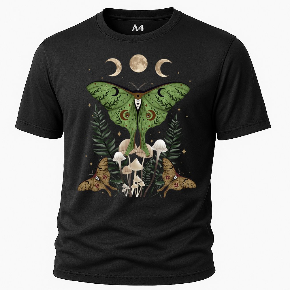 Fairy Grunge Fairycore Aesthetic Goth Luna Moth Mushroom Cooling Performance Crew T-Shirt