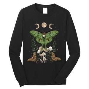 Fairy Grunge Fairycore Aesthetic Goth Luna Moth Mushroom Long Sleeve Shirt