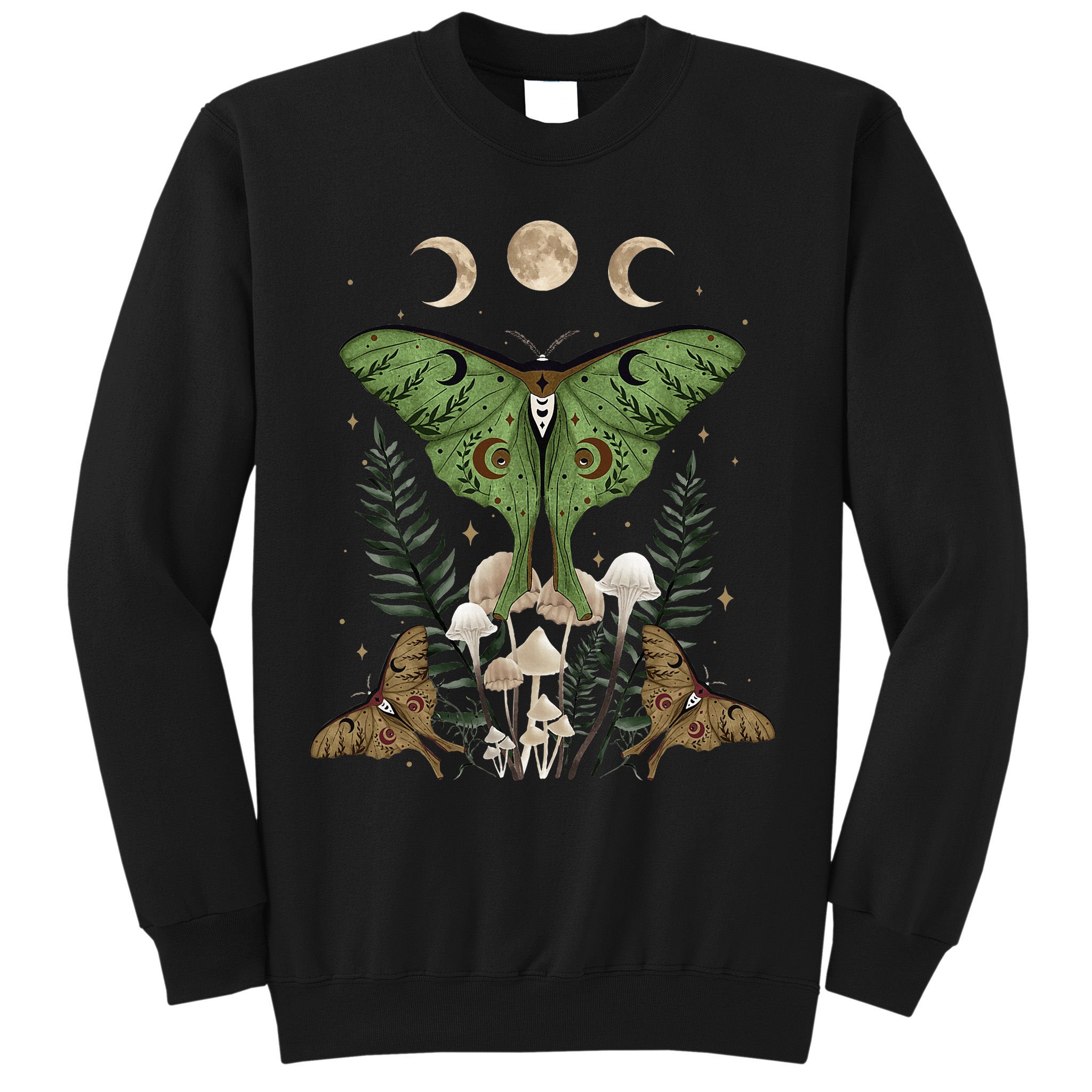 Fairy Grunge Fairycore Aesthetic Goth Luna Moth Mushroom Sweatshirt
