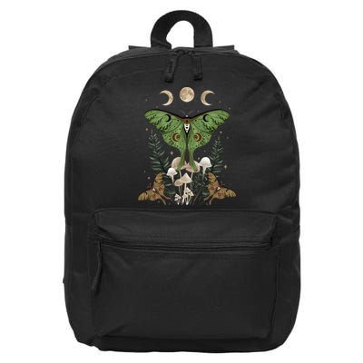 Fairy Grunge Fairycore Aesthetic Goth Luna Moth Mushroom 16 in Basic Backpack