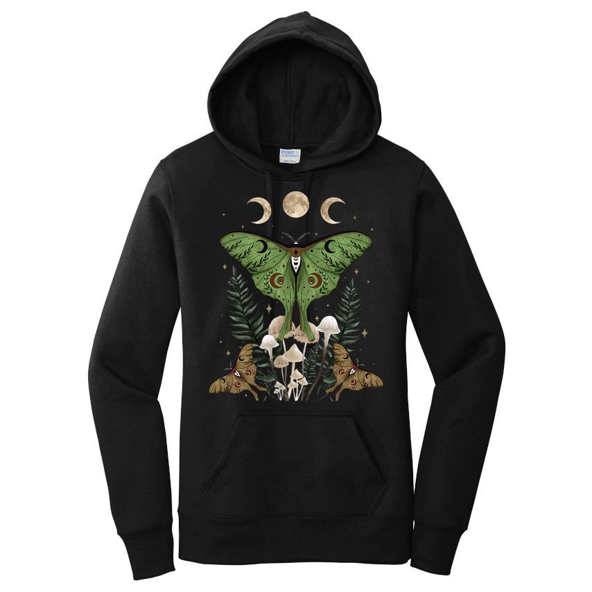 Fairy Grunge Fairycore Aesthetic Goth Luna Moth Mushroom Women's Pullover Hoodie