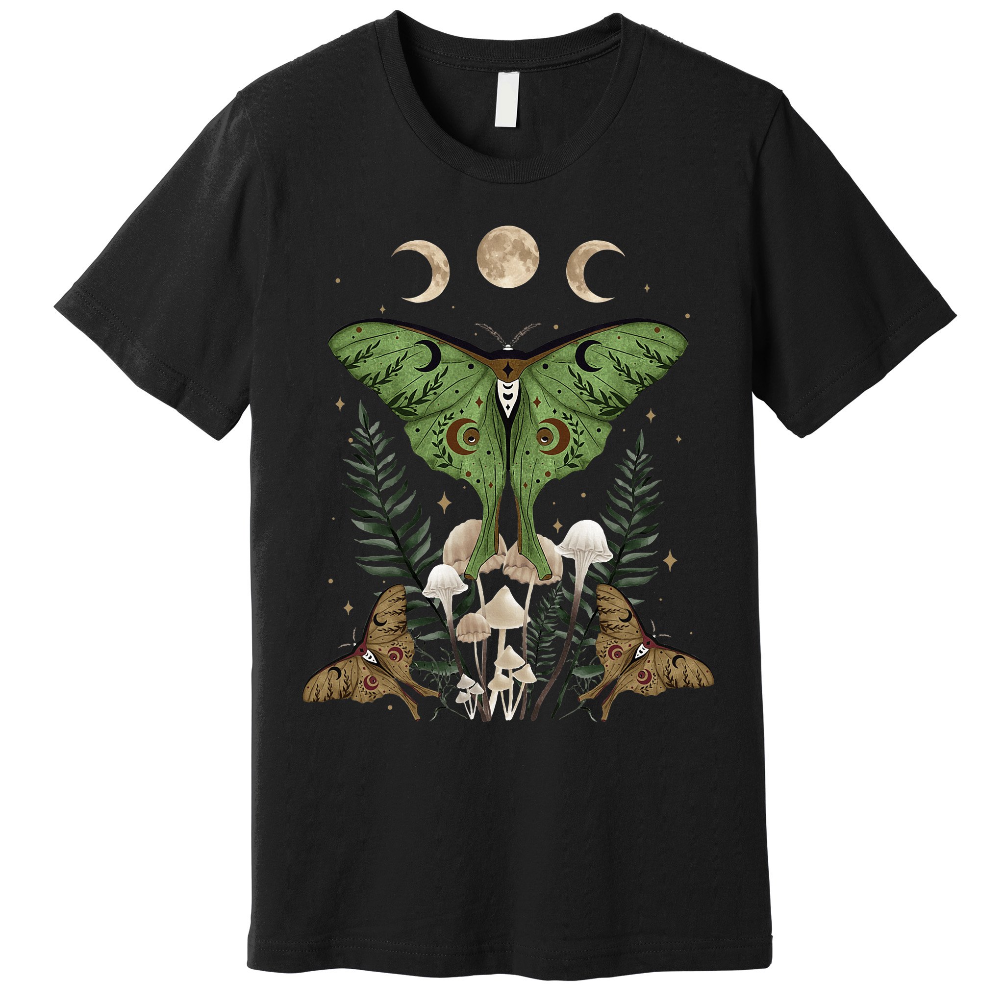 Fairy Grunge Fairycore Aesthetic Goth Luna Moth Mushroom Premium T-Shirt