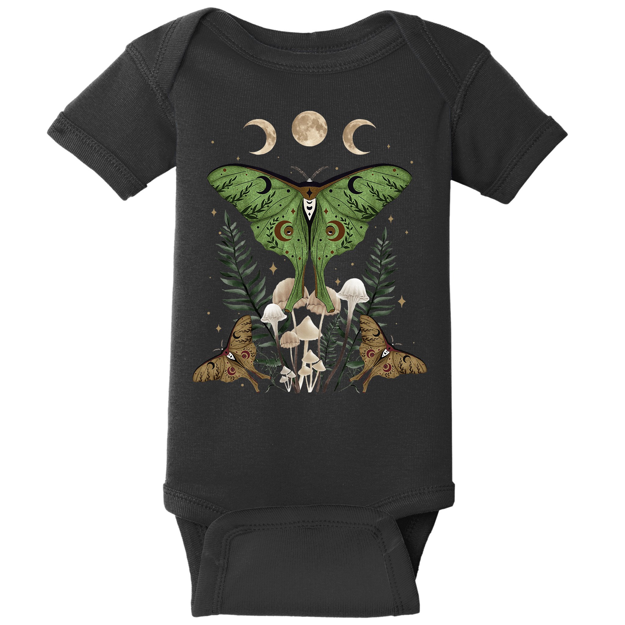 Fairy Grunge Fairycore Aesthetic Goth Luna Moth Mushroom Baby Bodysuit