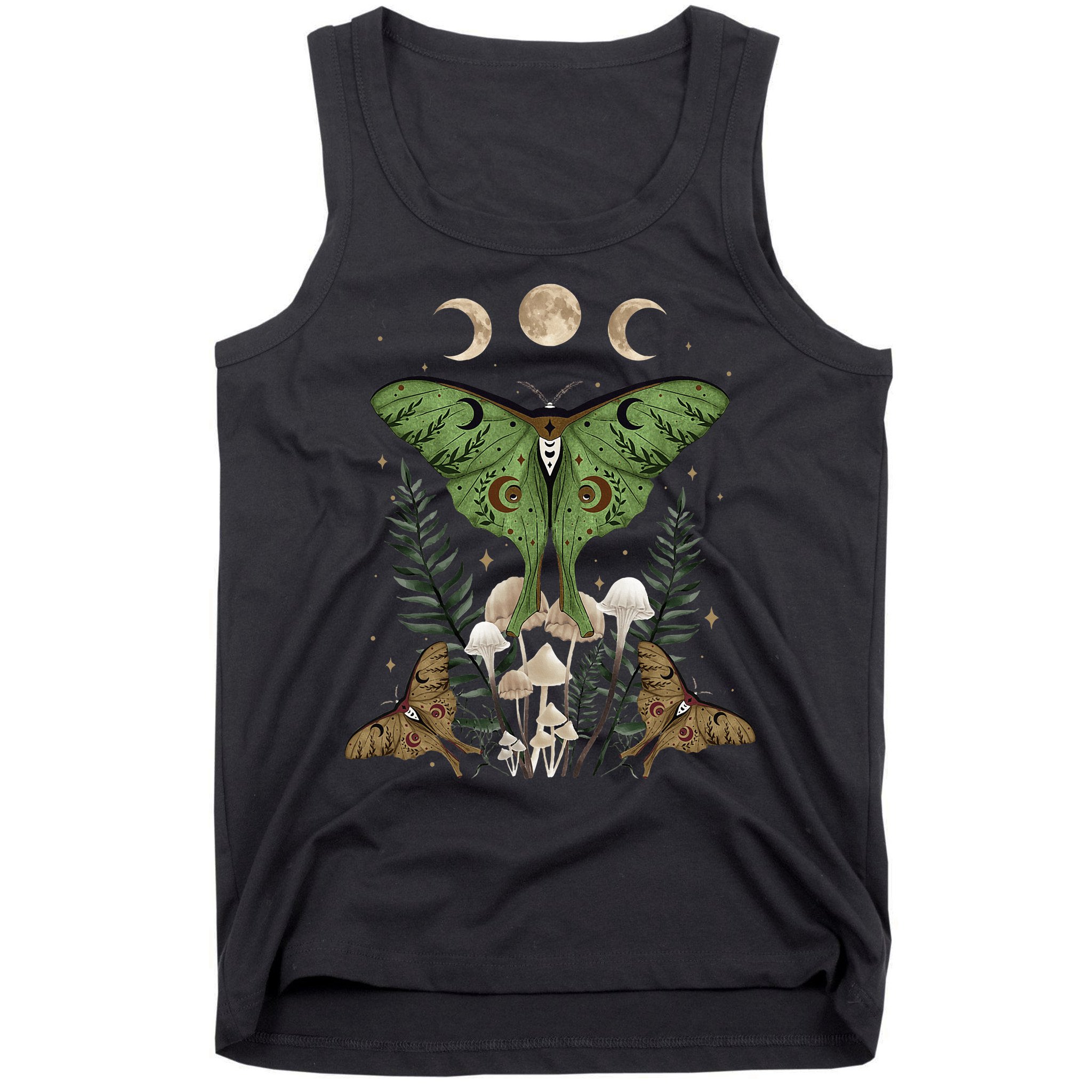 Fairy Grunge Fairycore Aesthetic Goth Luna Moth Mushroom Tank Top