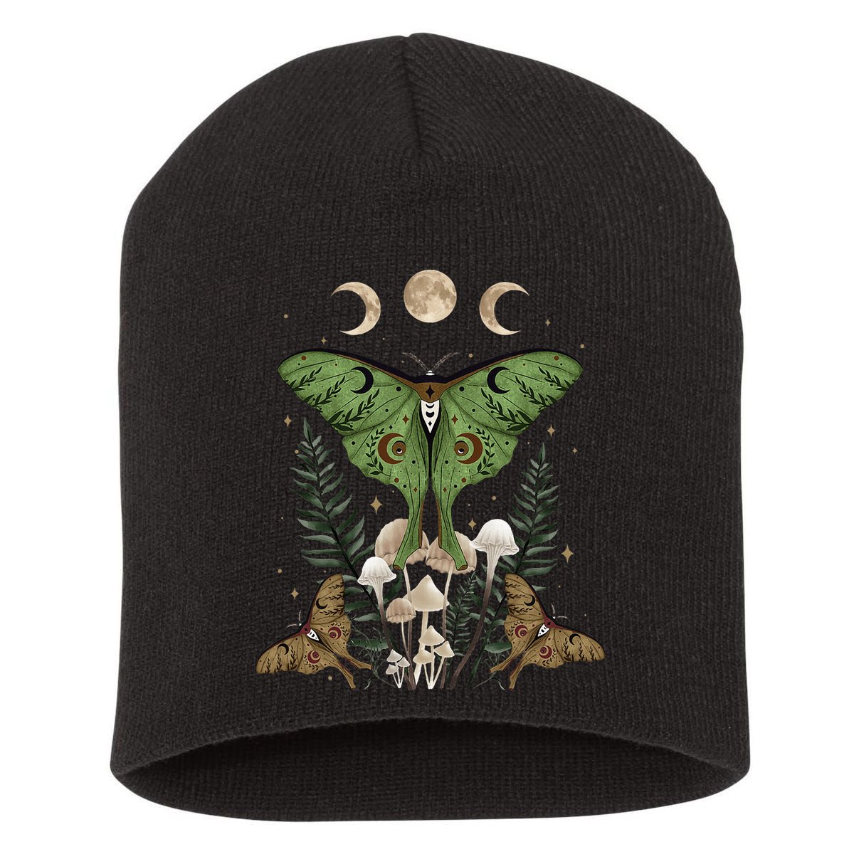 Fairy Grunge Fairycore Aesthetic Goth Luna Moth Mushroom Short Acrylic Beanie