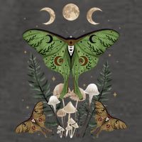 Fairy Grunge Fairycore Aesthetic Goth Luna Moth Mushroom Vector Backpack