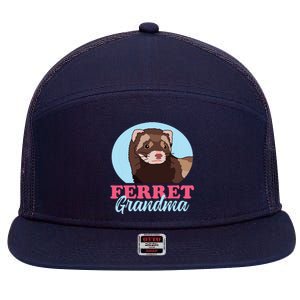 Ferret Grandma Ferrets Owner Ferret 7 Panel Mesh Trucker Snapback Hat