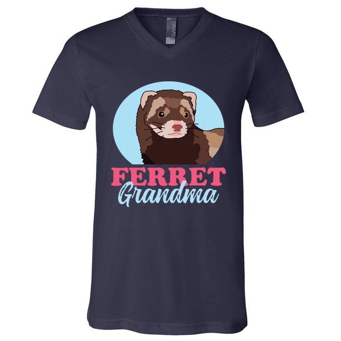 Ferret Grandma Ferrets Owner Ferret V-Neck T-Shirt