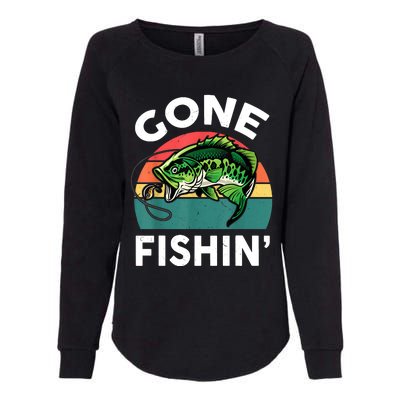 Funny Gone Fishing Bass Fish Womens California Wash Sweatshirt