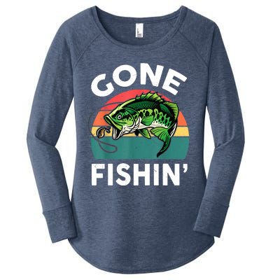 Funny Gone Fishing Bass Fish Women's Perfect Tri Tunic Long Sleeve Shirt