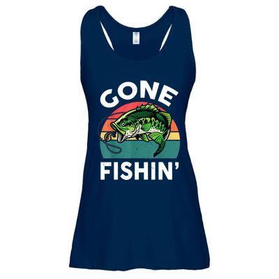 Funny Gone Fishing Bass Fish Ladies Essential Flowy Tank