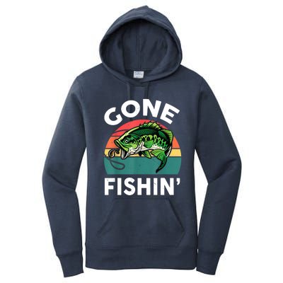 Funny Gone Fishing Bass Fish Women's Pullover Hoodie