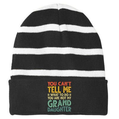 Funny Grandpa For Grandfather Papa Birthday Striped Beanie with Solid Band