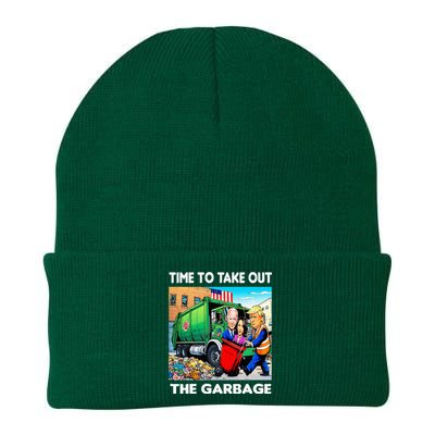 Funny Garbage For Trump 2024 Time To Take Out The Garbage Knit Cap Winter Beanie