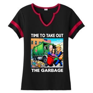 Funny Garbage For Trump 2024 Time To Take Out The Garbage Ladies Halftime Notch Neck Tee