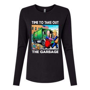 Funny Garbage For Trump 2024 Time To Take Out The Garbage Womens Cotton Relaxed Long Sleeve T-Shirt