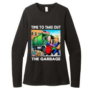 Funny Garbage For Trump 2024 Time To Take Out The Garbage Womens CVC Long Sleeve Shirt