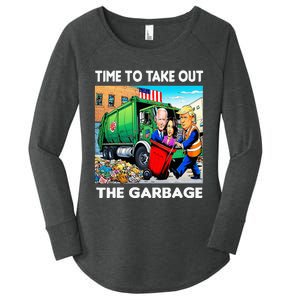 Funny Garbage For Trump 2024 Time To Take Out The Garbage Women's Perfect Tri Tunic Long Sleeve Shirt