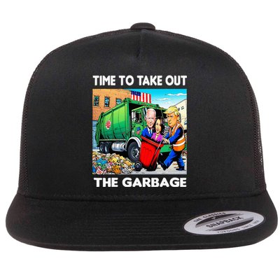 Funny Garbage For Trump 2024 Time To Take Out The Garbage Flat Bill Trucker Hat