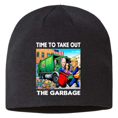 Funny Garbage For Trump 2024 Time To Take Out The Garbage Sustainable Beanie