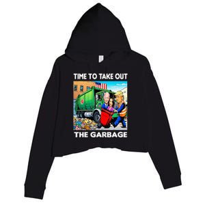 Funny Garbage For Trump 2024 Time To Take Out The Garbage Crop Fleece Hoodie