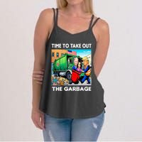 Funny Garbage For Trump 2024 Time To Take Out The Garbage Women's Strappy Tank