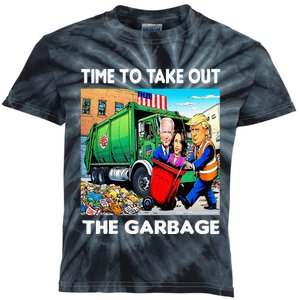 Funny Garbage For Trump 2024 Time To Take Out The Garbage Kids Tie-Dye T-Shirt