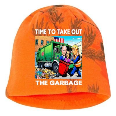 Funny Garbage For Trump 2024 Time To Take Out The Garbage Kati - Camo Knit Beanie