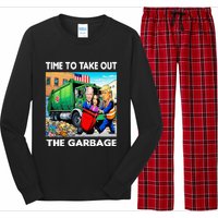 Funny Garbage For Trump 2024 Time To Take Out The Garbage Long Sleeve Pajama Set