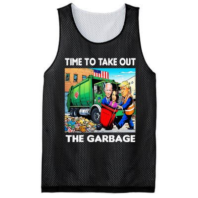 Funny Garbage For Trump 2024 Time To Take Out The Garbage Mesh Reversible Basketball Jersey Tank