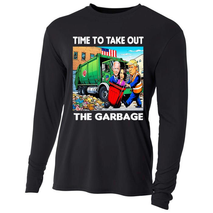 Funny Garbage For Trump 2024 Time To Take Out The Garbage Cooling Performance Long Sleeve Crew