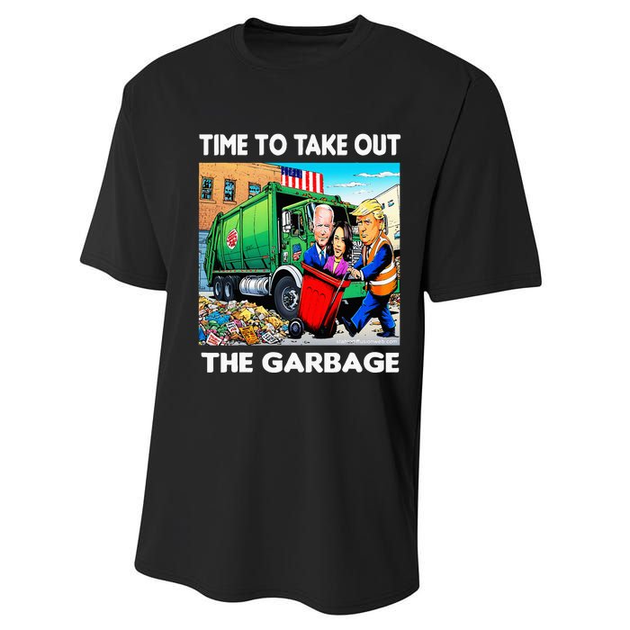 Funny Garbage For Trump 2024 Time To Take Out The Garbage Performance Sprint T-Shirt