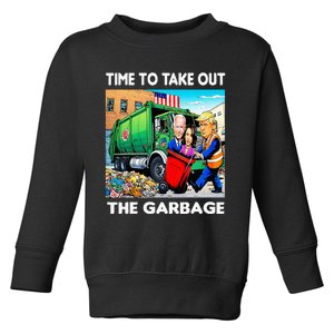 Funny Garbage For Trump 2024 Time To Take Out The Garbage Toddler Sweatshirt