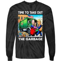 Funny Garbage For Trump 2024 Time To Take Out The Garbage Tie-Dye Long Sleeve Shirt