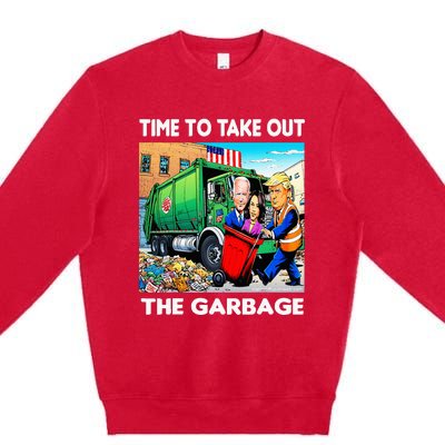 Funny Garbage For Trump 2024 Time To Take Out The Garbage Premium Crewneck Sweatshirt