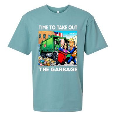 Funny Garbage For Trump 2024 Time To Take Out The Garbage Sueded Cloud Jersey T-Shirt