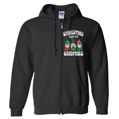 Festive Gnome Family Pajama Set for Christmas Full Zip Hoodie