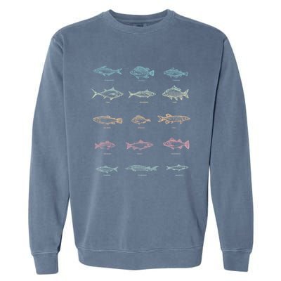 Fishing Gift Fish Fisher Hobby Lake Fishing Gift Garment-Dyed Sweatshirt