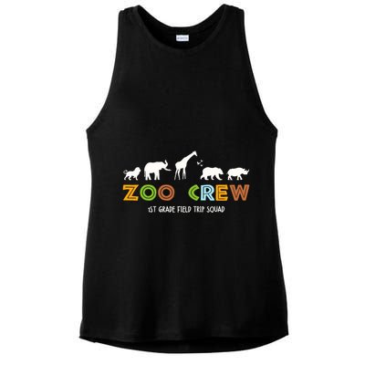 First Grade Field Trip Squad Zoo Crew Wild Animal Safari Ladies PosiCharge Tri-Blend Wicking Tank